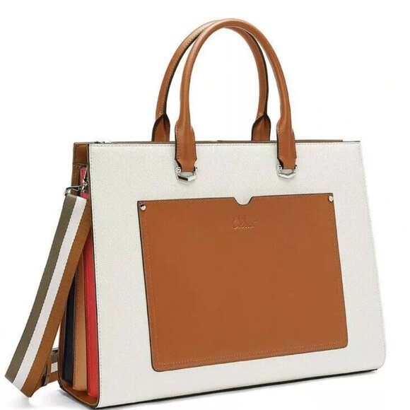 Briefcase for Women Leather Laptop 15.6 Inch Business Ladies Work Computer Tote - Picture 3 of 4